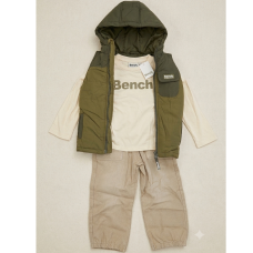 J15566: Boys Bench Padded Gilet, Top & Denim Jean Outfit (2-6 Years)